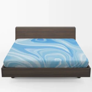 Blue White Abstract Design Fitted Sheet 1