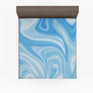 Blue White Abstract Design Fitted Sheet