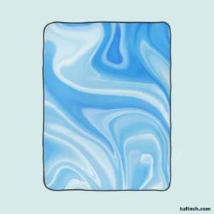 Blue White Abstract Design Fleece Blanket 1