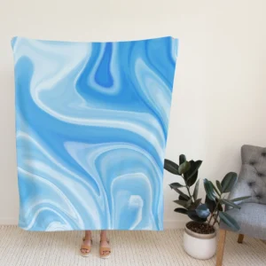 Blue White Abstract Design Fleece Blanket