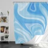 Blue White Abstract Design Shower Curtain