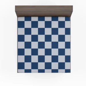 Blue White Checkered Plaid Pattern Fitted Sheet