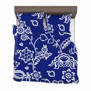 Blue White Floral Bedding Set 2