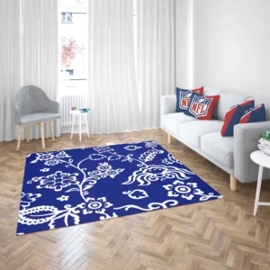 Blue White Floral Rug 2