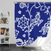 Blue White Floral Shower Curtain