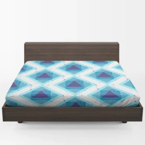 Blue White Geometrics Square Triangle Pattern Fitted Sheet 1