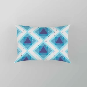 Blue White Geometrics Square Triangle Pattern Pillow Case