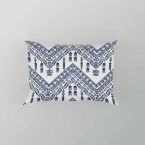 Blue White Ikat Classic Design Pillow Case