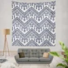 Blue White Ikat Classic Design Wall Tapestry