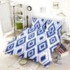 Blue White Ikat Pattern Bedding Set