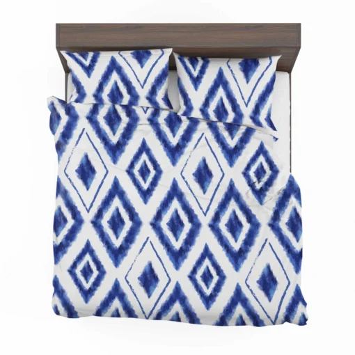 Blue White Ikat Pattern Bedding Set 2