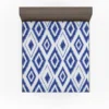 Blue White Ikat Pattern Fitted Sheet