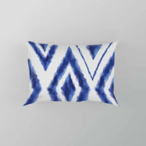 Blue White Ikat Pattern Pillow Case