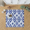 Blue White Ikat Pattern Rug