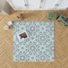 Blue White Islamic Traditional Design Rug