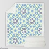 Blue White Islamic Traditional Design Sherpa Fleece Blanket