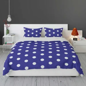 Blue White Polka Dots Design Bedding Set 1