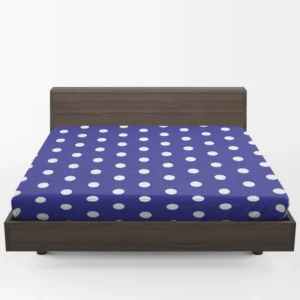 Blue White Polka Dots Design Fitted Sheet 1