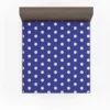 Blue White Polka Dots Design Fitted Sheet