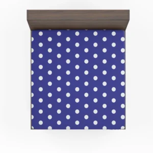 Blue White Polka Dots Design Fitted Sheet