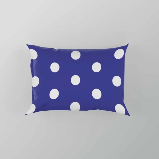 Blue White Polka Dots Design Pillow Case