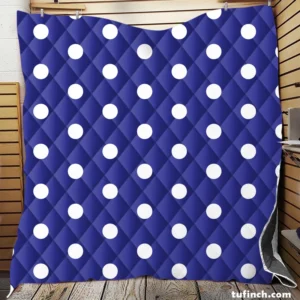 Blue White Polka Dots Design Quilt Blanket