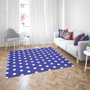 Blue White Polka Dots Design Rug 2