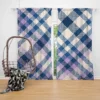 Blue White Purple Stripe Tartan Plaid Curtain