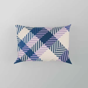 Blue White Purple Stripe Tartan Plaid Pillow Case