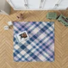 Blue White Purple Stripe Tartan Plaid Rug