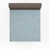 Blue White Swirls Winter Frost Minimalist Fitted Sheet