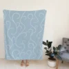 Blue White Swirls Winter Frost Minimalist Fleece Blanket