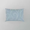 Blue White Swirls Winter Frost Minimalist Pillow Case