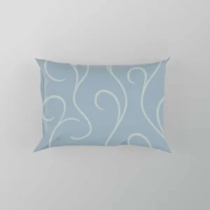 Blue White Swirls Winter Frost Minimalist Pillow Case