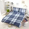 Blue White Tartan Plaid Checkered Bedding Set