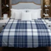 Blue White Tartan Plaid Checkered Duvet Cover