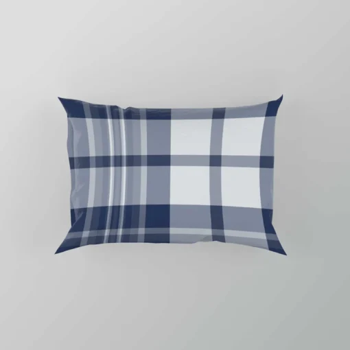 Blue White Tartan Plaid Checkered Pillow Case