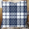 Blue White Tartan Plaid Checkered Quilt Blanket