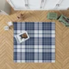 Blue White Tartan Plaid Checkered Rug