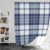 Blue White Tartan Plaid Checkered Shower Curtain