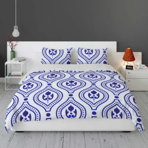 Blue White Thai Ikat Design Bedding Set 1