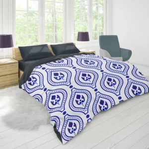 Blue White Thai Ikat Design Duvet Cover 1