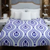 Blue White Thai Ikat Design Duvet Cover