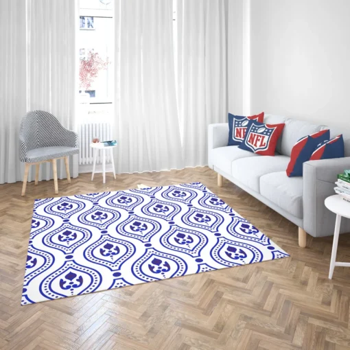 Blue White Thai Ikat Design Rug 2