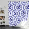 Blue White Thai Ikat Design Shower Curtain