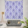 Blue White Thai Ikat Design Wall Tapestry