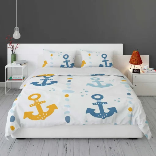 Blue Yellow Anchor Design Bedding Set 1