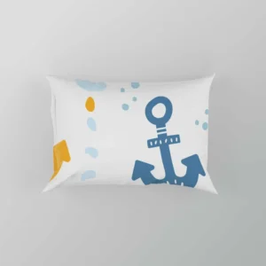 Blue Yellow Anchor Design Pillow Case