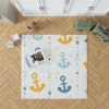 Blue Yellow Anchor Design Rug