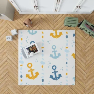 Blue Yellow Anchor Design Rug